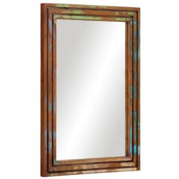 Espejo de baño 50x70 cm madera maciza de acacia y vidrio