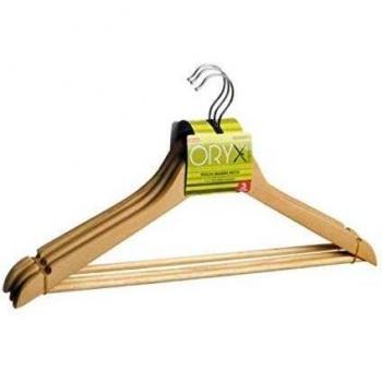 ORYX 5150530 Juego Perchas de Madera Recta 450 mm.