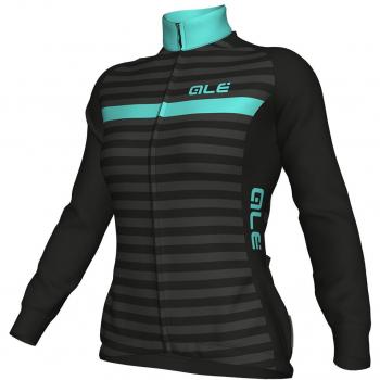 Ale Solid Riviera Maillot Manga Larga, Mujer, Negro / Turquesa, XS