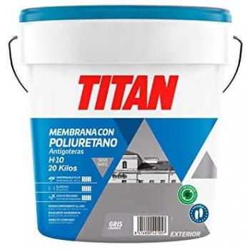 Titan Pintura Impermeabilizante Poliuretano H10 20 Kg Gris - Fácil Aplicación