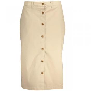 Gant Chic Beige Longuette Skirt with Classic Button Detail - Size L