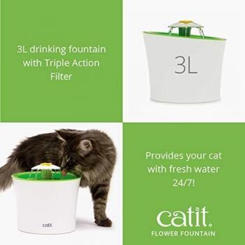Catit Original Flower Fountain with Water Level Window, 3 Litre