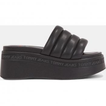 Sandalias Tommy Jeans Wedge Negro Para Mujer