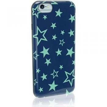 igadgitz Designer Collección Azul Estrellas Diseño Funda Carcasa Gel TPU para Apple iPhone 6 & 6S 4.7 Case Cover + Protector de Pantalla