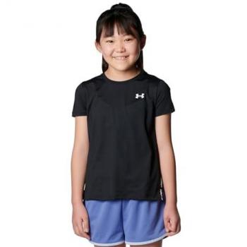 Under Armour Girls Knockout T-Shirt, Size: Youth Small (130-140CM), Colour: Black