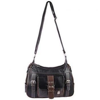 Phoenix - Bolso al hombro para mujer negro Schwarz-Braun. ca.: 36x23x11 cm