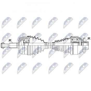 Árbol de transmisión NTY NPW-VW-046 para Volkswagen, Cardan de transmisión