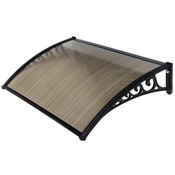 Pensilina Alveolar Ahumada de Policarbonato 100x80 cm con Brazos Negros