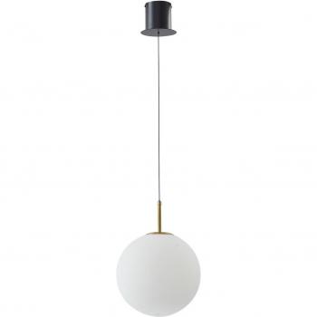 Lámpara colgante LED Joran, 1 luz, blanca, de vidrio