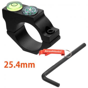 Burbuja Level Montura para Airsoft 25.4mm Ring Rifle Visor - Llavero Incluido