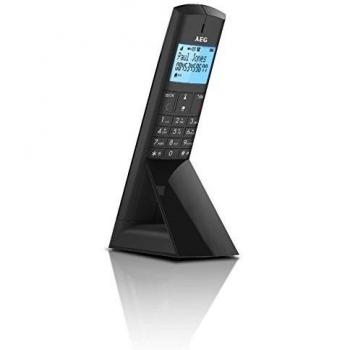 AEG Prism 15 - Teléfono inalámbrico Design DECT con contestador, Manos Libres y función de bloqueos de Llamadas, Color Negro