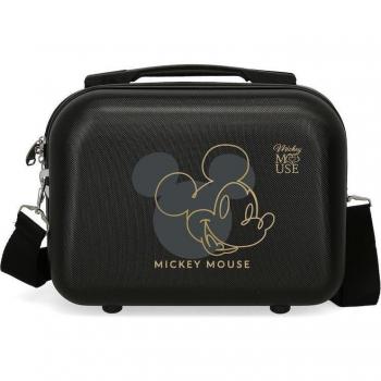 Neceser Disney Mickey Outline ABS Adaptable Negro 29x21x15cm 9L
