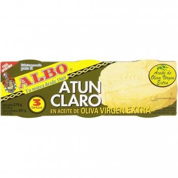 Albo - Atún claro en aceite de oliva virgen extra - 3 latas de 67 g