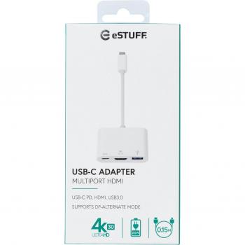 Adaptador Multiport AV USB-C con HDMI y USB 3.2 - Blanco
