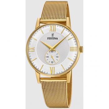 Reloj Festina Para Hombre F20569 Classic Steel con Caja de Acero inoxidable 316l Dorado