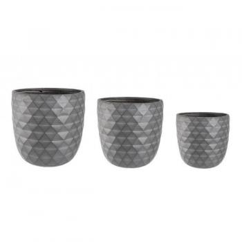 Set de 3 Porta Vasos Pyramid Bombato Antracita