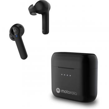 Auriculares Inalámbricos Motorola Buds-S ANC Bluetooth con Cancelación Activa de Ruido, Resistentes al Agua y Sudor, Control Táctil y por Voz, 18 Horas de Autonomía - Negro
