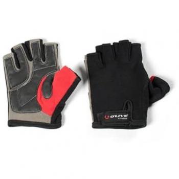 Guantes Fitness O'Live, tamaño S, color negro y rojo