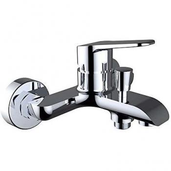 Start Elegance - Grifo baño ducha monomando, 2 salidas de agua,, incluye teléfono, flexo y soporta a pared
