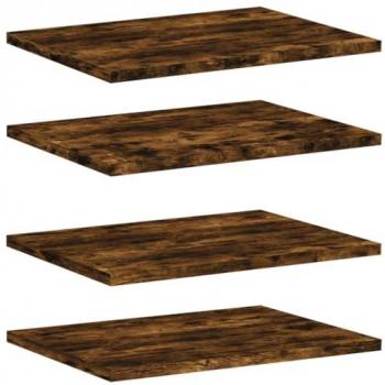 Estantes de pared 4 uds madera ingeniería roble humo 40x30x1,5 cm