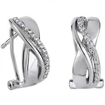 VIDAL & VIDAL Pendientes Plata Circonitas con cierre omega