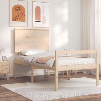 Cama de madera sólida para ancianos con cabecero vidaXL