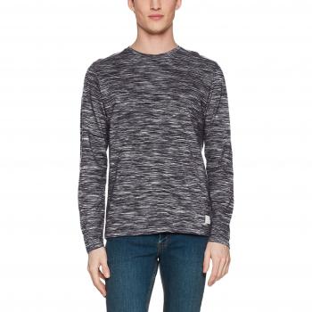 JACK & JONES Jcodefine Crew Neck, Camisa Manga Larga para Hombre, Negro