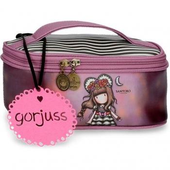 Gorjuss - Neceser de niña Frida en piel sintética rosa con capacidad de 2L