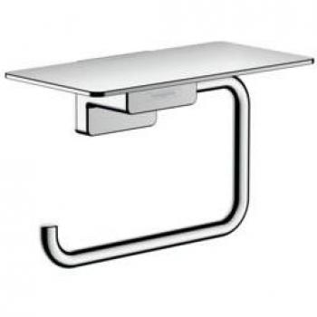 Hansgrohe AddStoris Wall-mounted Toilet Roll Holder with Shelf, Chrome (41772000)