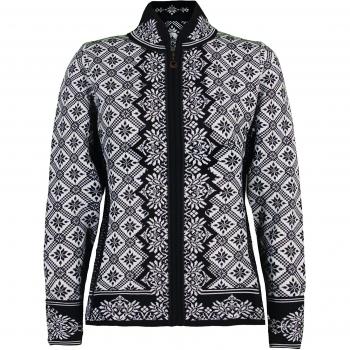 Dale of Norway Christiania Women's Merino Knit Jacket Black Off-White XL