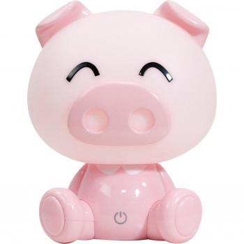 Lámpara de mesa PIGGY Plástico Rosa, Lámpara de mesa infantil LED integrada, color rosa
