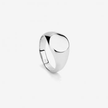 Anillo de Hombre Sello de Acero Plateado Jc. Ruiz Talla 18 España