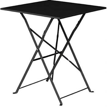 Bolero - Mesa de acero para calle, diseño cuadrado, color negro, para exterior, restaurante y hotel