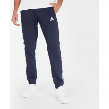 Pantalones largos adidas Essentials Fleece Tapered Cuff 3S para hombre, color azul y blanco, talla XL
