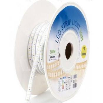 Tira LED 50 Metros Blanco Cálido 3000K IP65 180 LEDs/m 220V AC Flexible y Recortable