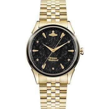 Vivienne Westwood The Wallace Ladies Quartz Watch with Black Stone Set Dial & Gold Stainless Steel Bracelet