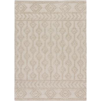 Alfombra de Interior Hecha a Mano Pamuk 1111 Crema - Geométrica, Lavable, Disponible en Varios Tamaños (60x90, 80x120, 120x170, 160x230 cm