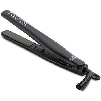 Plancha de Cabello Compacta Profesional LIM HAIR PC 2.0 NANO - Titanio, 220ºC, Ideal para Viaje y Flequillos (Negro)