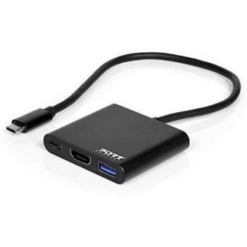 Base para portátil y replicador de puertos USB-C Negro