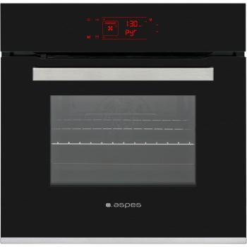 Horno Multifunción ASPES AHE1400PI Cristal Negro Eficiencia A Abatible con Pirólisis