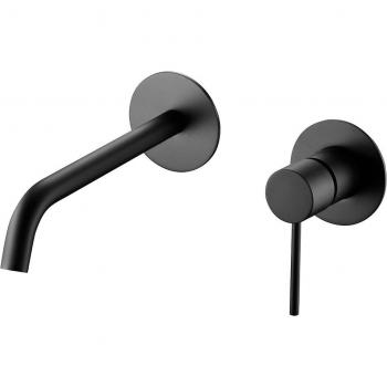 Grifo monomando de lavabo empotrado negro mate Milos Imex GLIS045/NG