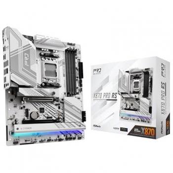ASRock X870 PRO RS AMD AM5 Socket Motherboard ATX 4x DDR5 Slots 3x M.2 Sockets 3x USB-C Port Fitted I/O Shield 2.5GbE LAN 1x HDMI