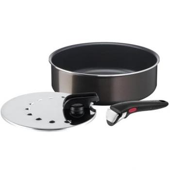 Sartén Tefal Ingenio Aluminio 24 cm 3 Piezas con Mango Extraíble, Antiadherente y No Inducción