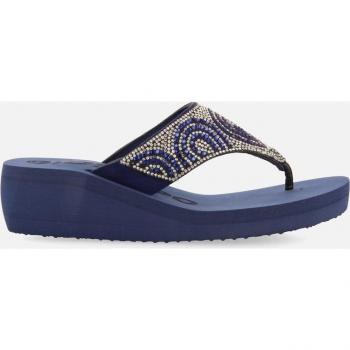 Chanclas Gioseppo con Cuña Azul Marino y Adorno de Cristales para Mujer