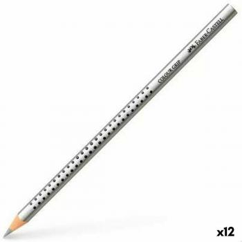 Lápices de colores Faber-Castell Colour Grip Plateado (12 Unidades)