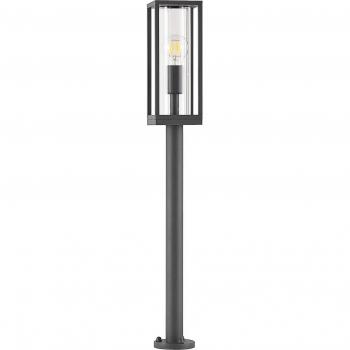 Bolardo luminoso Lindby Giavanna de 80 cm, moderno, color gris, fabricado en aluminio, con una llama E27 para iluminación de senderos y balizas
