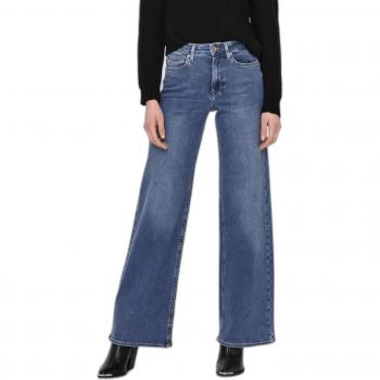 Jeans de mujer Only Madison Blush de alta cintura, corte ancho, 5 bolsillos, denim azul medio, talla M/L32