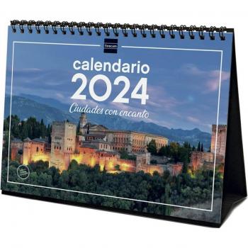 Calendario Finocam Sobremesa 2024 Ciudades con Encanto Anual Espiral Mensual 210x150 mm con Espacio para Notas