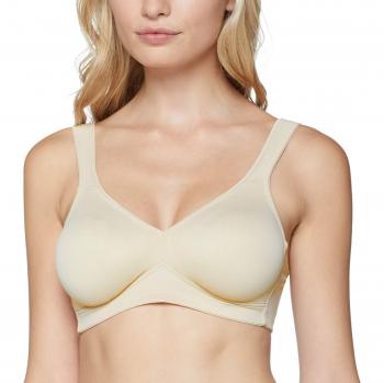 Rosa Faia Twin Seamless Soft Cup Bra with Support in Sand/Beige, Plus Size 32F