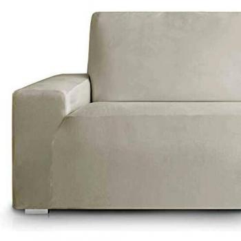 Vipalia Funda de Sofa Elastica. Fundas para Sofas de Terciopelo. Cubre sillón Sofa Elastico. Protector Antimanchas. Suave Transpirable. Marfil 1 Plaza